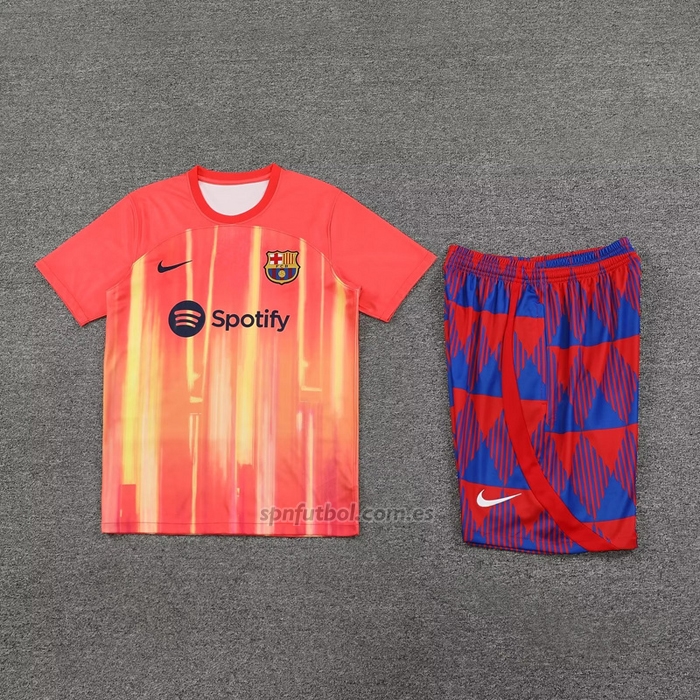Chandal del Barcelona Manga Corta 2023-2024 Naranja - Pantalon Corto